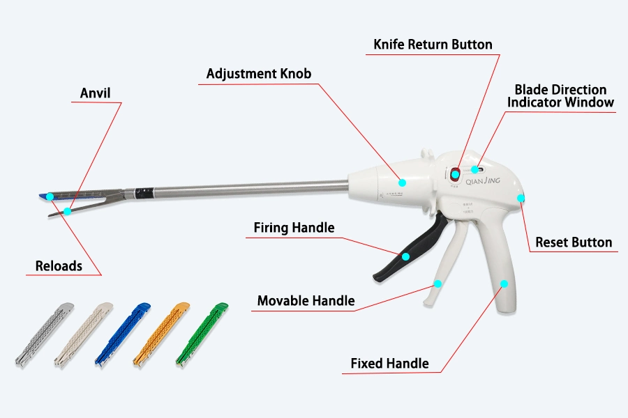 Medical Equipment Medical Staplers Disposable Endoscopic Curved Intraluminal Stapler for Laparoscope